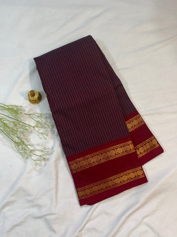 Chettinad Chettinad saree - peas tel - purple- checks