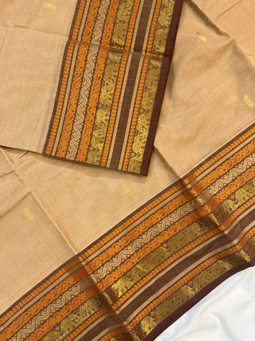 Chettinad cotton saree-of white-butta