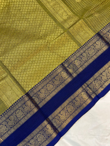 Premium Kanchi cotton - green & blue - Premium Weaves