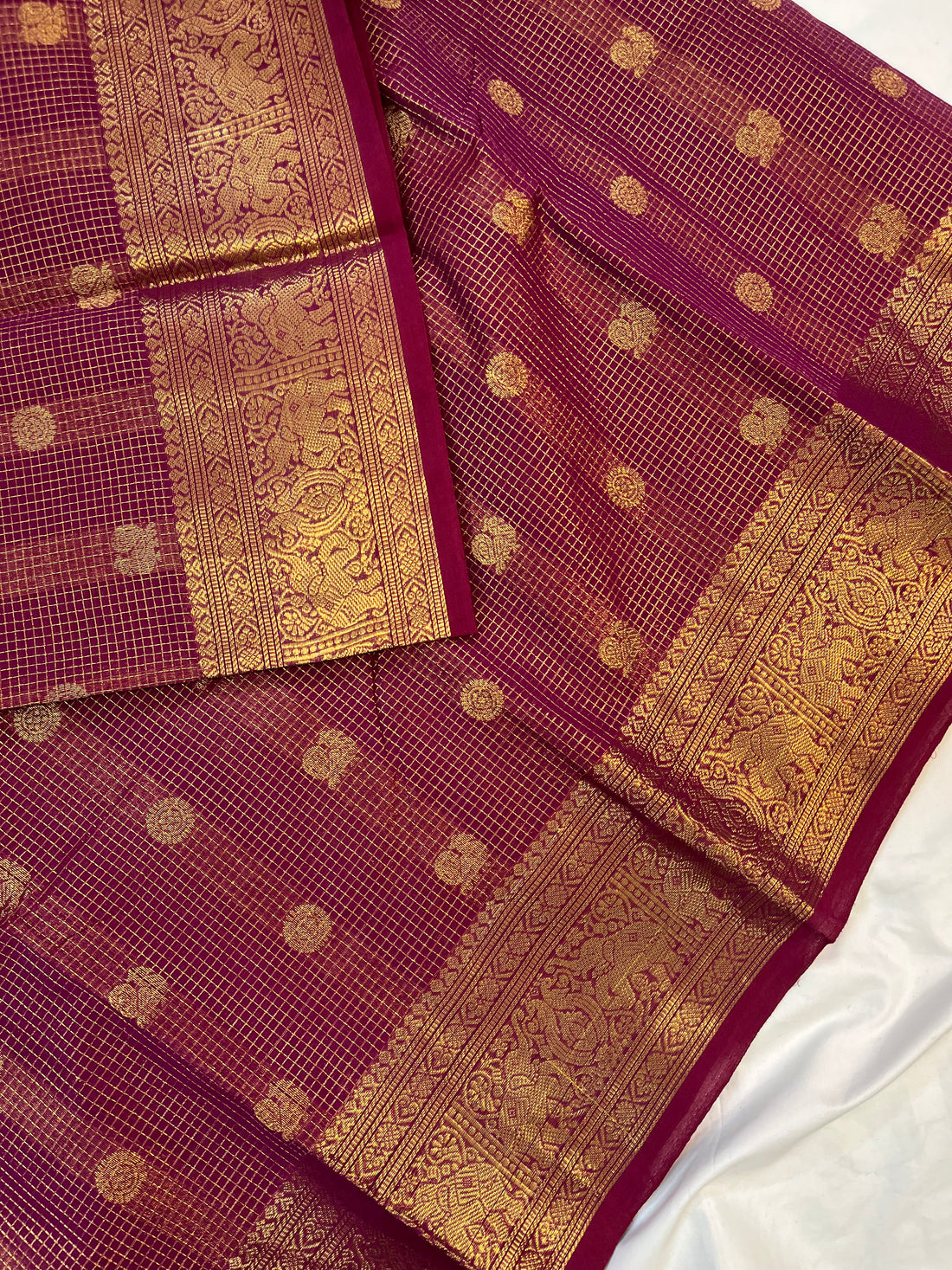 Kanchi Vairaoosi Silk cotton -maroon-premium weaves