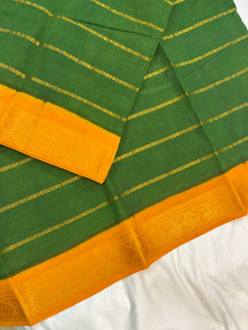 Sungudi cotton saree-green
