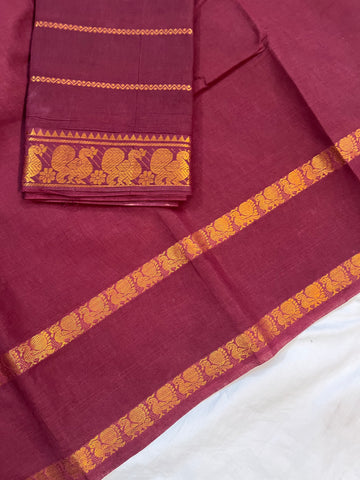 Sungudi Cotton saree-maroon