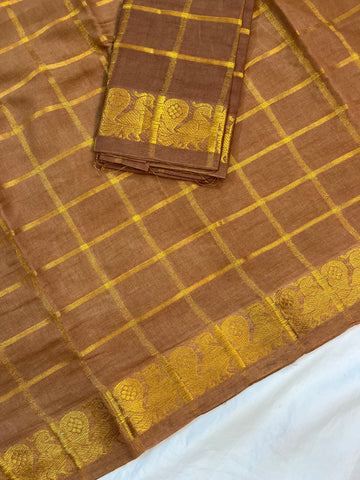 Sungudi Cotton saree-brown