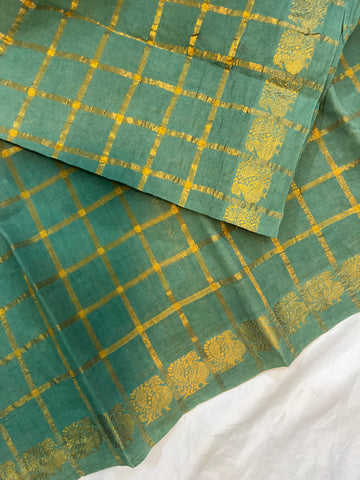 Sungudi cotton saree-green
