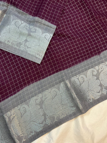 Sungudi cotton saree-purple