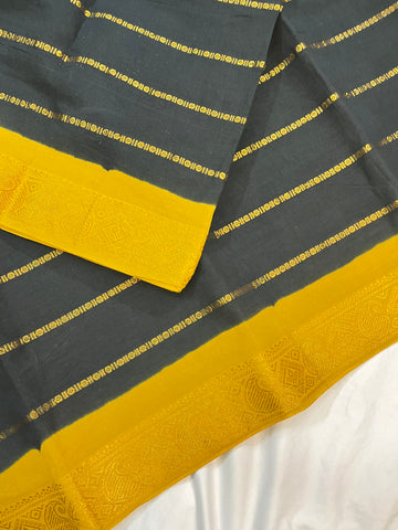 Sungudi cotton saree-yellow