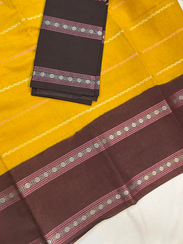Sungudi cotton saree-yellow