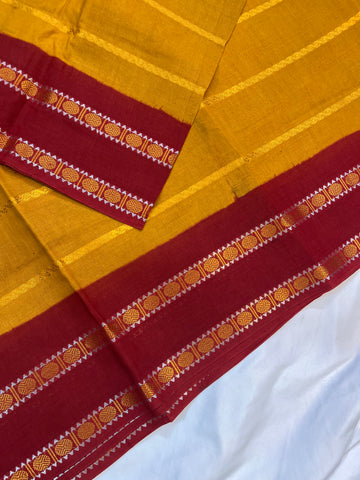 Sungudi cotton saree-yellow