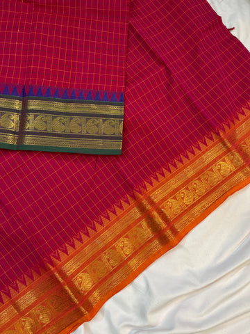 Chettinad cotton saree - pink -g&j