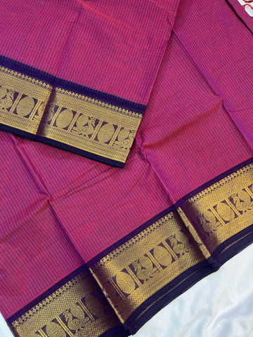 Chettinad cotton saree -pink -cheks