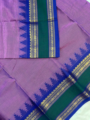 Chettinad cotton saree - lavandar - plain