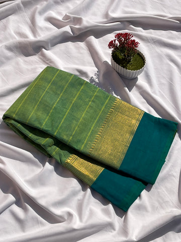 Chettinad cotton green & Rama green lines