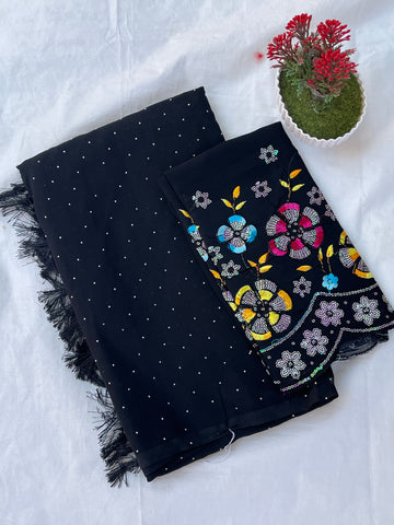 Georgette work saree + work blouse