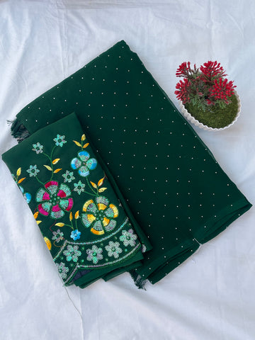 Georgette saree +work blouse
