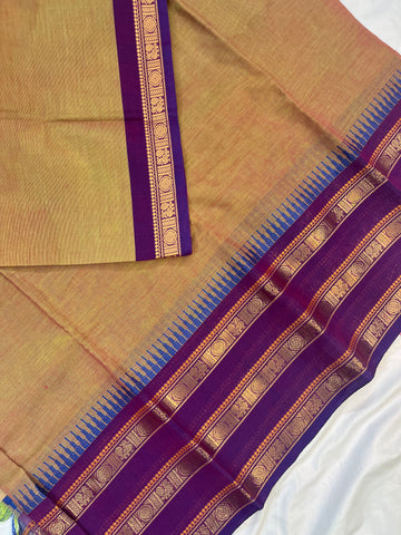 Chettinad cotton saree - dual tone - plain
