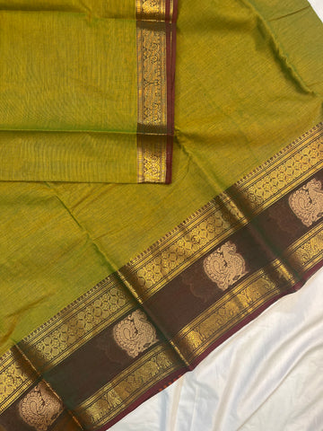 Chettinad cotton saree -colour-methi green