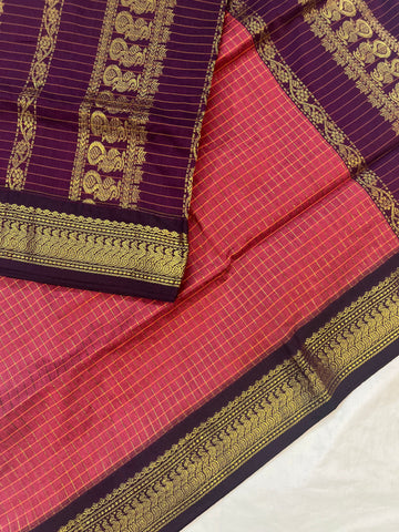 Kalyani cotton saree - onion pink