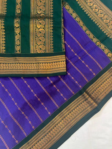 Kalyani cotton saree - purple & green