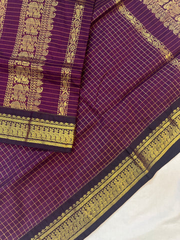 Kalyani cotton saree - wine