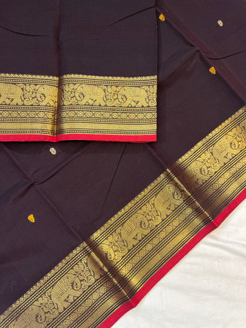 Chettinad cotton saree -chocolate brown