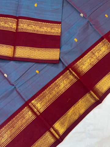 Chettinad cotton saree - dual tone - butta
