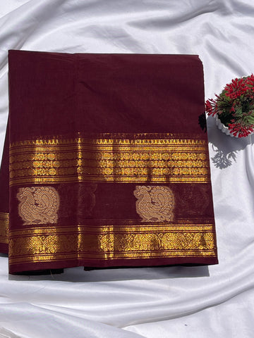 Chettinad cotton coffee brown-annam butta