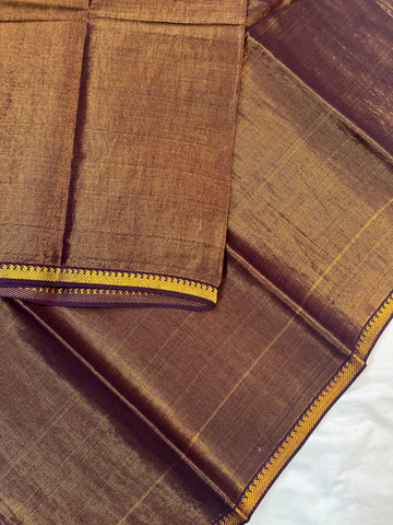 Sungudi Tissue saree - brown