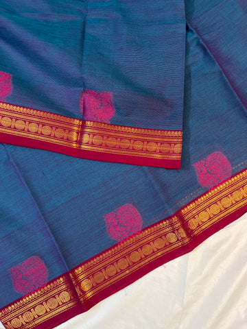 Chettinad cotton saree-colour-blue