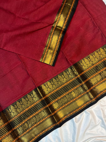 Chettinad cotton saree- colour-red