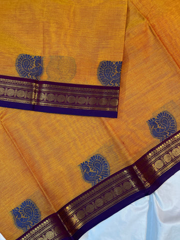 Chettinad cotton saree- colour-Orange
