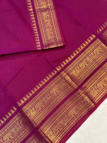Chettinad cotton saree - pink -plain