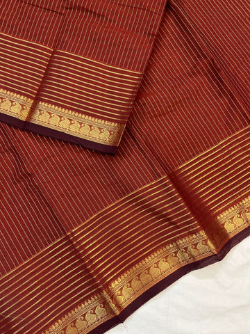 Chettinad cotton saree - brown- plain