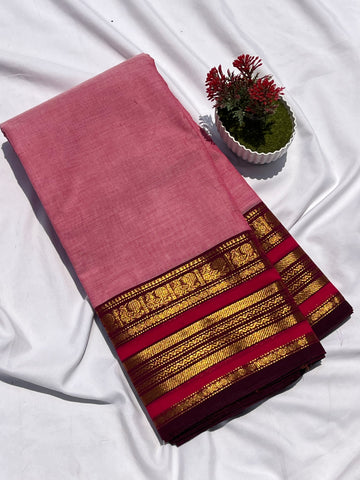Chettinad cotton pink & pink _ plain